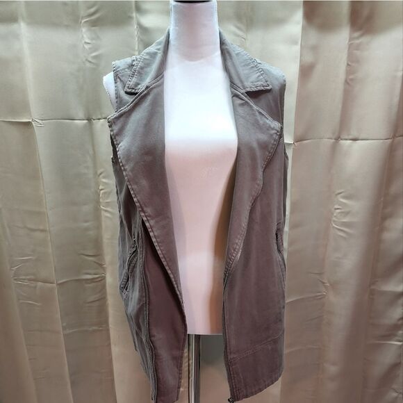 Max Jeans Sleeveless Moto Zippered Vest, New Size Small - Picture 5 of 11